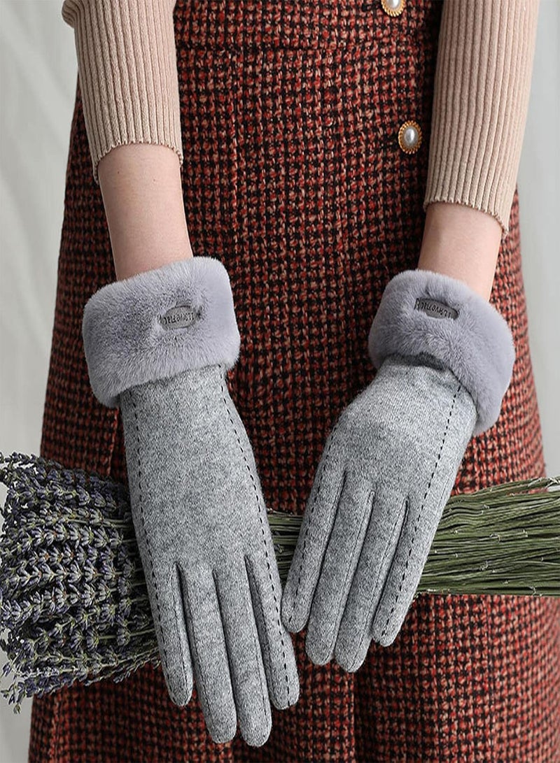 GGOOT Winter Gloves Women | Touchscreen Wool Gloves - Warm Fleece Lined Knit Gloves Elastic Cuff Texting Gloves, Thermal Warm Gloves For Cycling, Riding, Motorcycle - Image 2