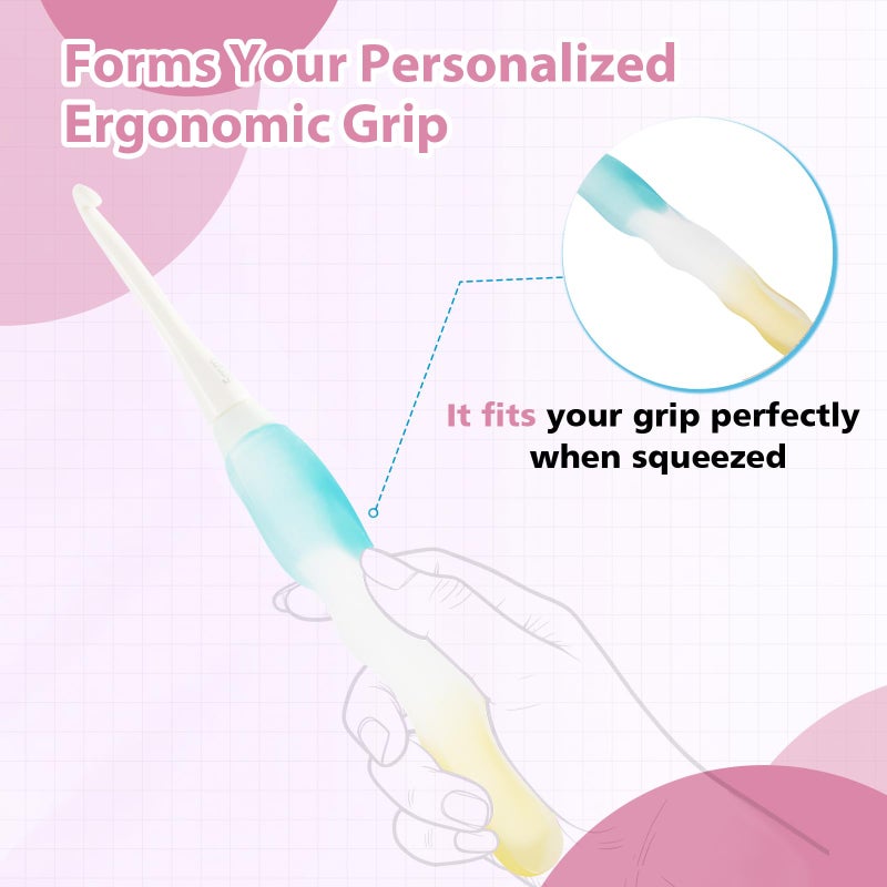 Monipair Crochet Hooks Set - Gel-Infused Jelly Touch Ergonomic Handle, 10 Sizes Interchangeable, All-in-One Kit with Organized Case for Beginners & Crafters - Image 3
