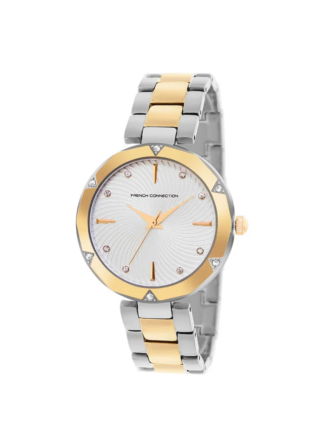 فرنش كونكشن 33mm Women's Quartz Watch with Silver Dial