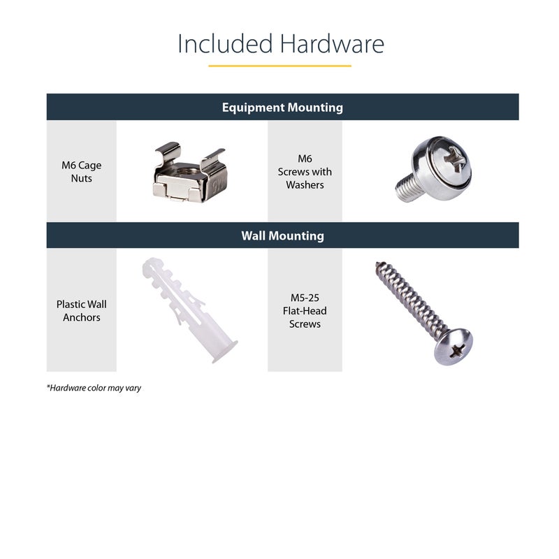 StarTech.com 4U Wall Mount Network Rack - 14 Inch Deep (Low Profile) - 19" Patch Panel Bracket for Shallow Server and IT Equipment, Network Switches - 44lbs/20kg Weight Capacity, Black (WALLMOUNT4) - Image 5
