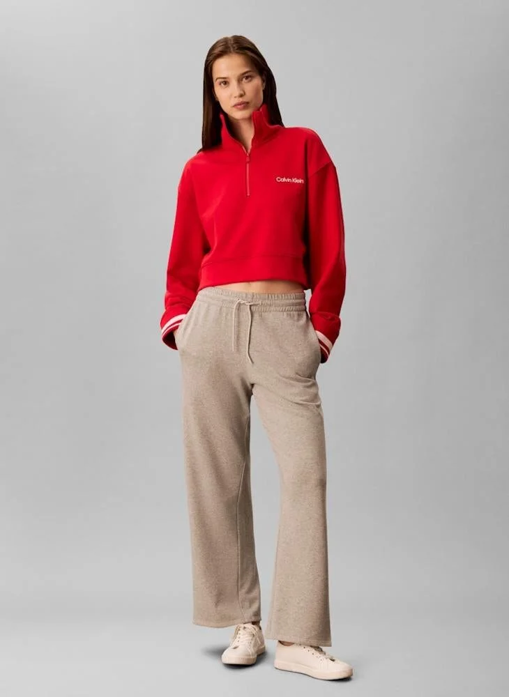 Calvin Klein Sports 1/4 ZIP SWEATER WITH RIB GRAPHIC
