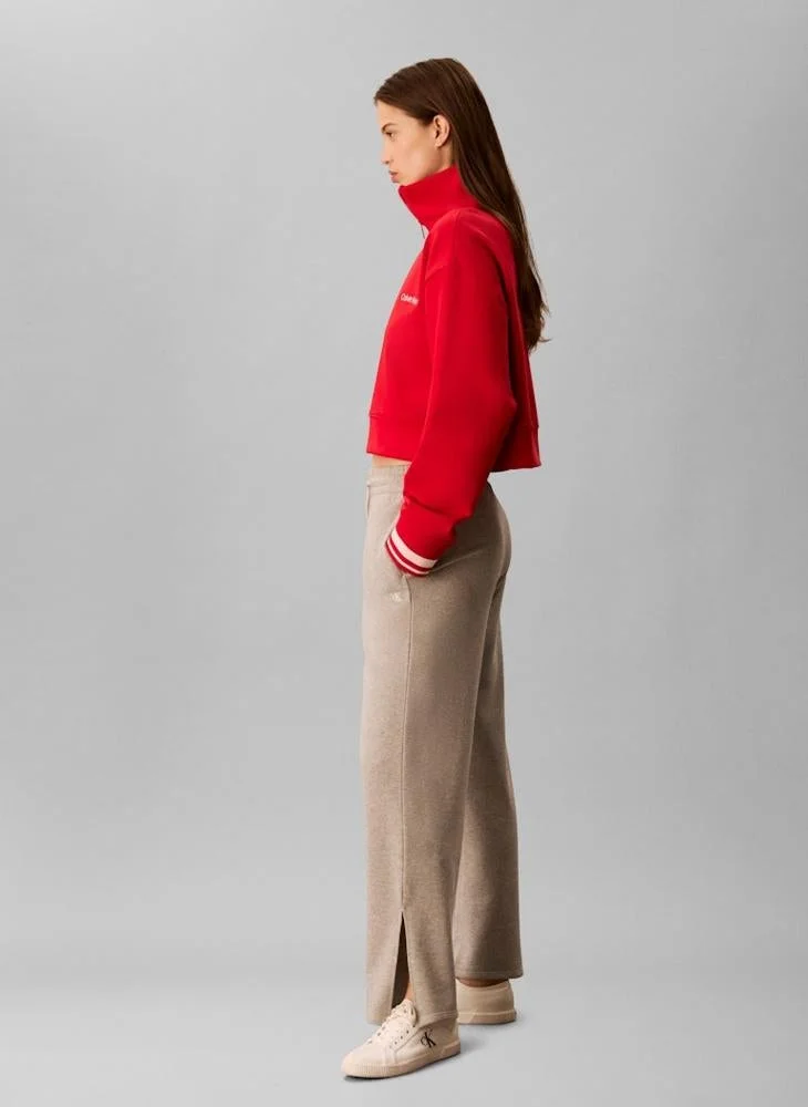 Calvin Klein Sports 1/4 ZIP SWEATER WITH RIB GRAPHIC