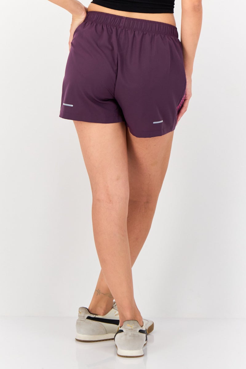 asics Women Sportswear Fit Drawstring Running Shorts, Deep Plum  - Image 4