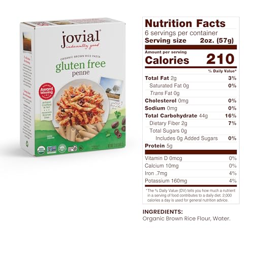Jovial Brown Rice Farfalle, Penne, & Elbows Pasta - Whole Grain Organic Pasta, Gluten Free, Dairy Free, Made in Italy - 12 Oz, 3 Pack Variety - Image 4