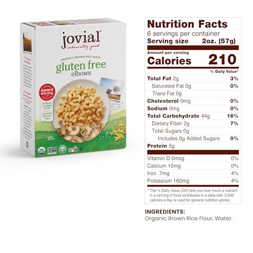 Jovial Brown Rice Farfalle, Penne, & Elbows Pasta - Whole Grain Organic Pasta, Gluten Free, Dairy Free, Made in Italy - 12 Oz, 3 Pack Variety - Image 2