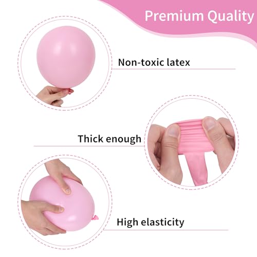 RUBFAC Pastel Pink Balloons Different Sizes 105pcs 5/10/12/18 Inch for Garland Arch, Pink Latex Balloon for Birthday, Wedding, Baby Shower, Gender Reveal, Anniversary Decorations - Image 3