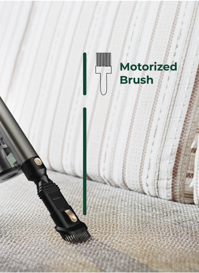 GREEN LION - Turbo Pro Vacuum Cleaner 350W / LED Display / 3 Speed Modes / Washable Filter / Significant Battery Capacity / 1.4L Dust Tank Capacity / Motorized Brush / 5-Stage Filtration System - Black - Image 1
