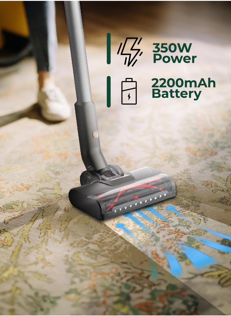 GREEN LION - Turbo Pro Vacuum Cleaner 350W / LED Display / 3 Speed Modes / Washable Filter / Significant Battery Capacity / 1.4L Dust Tank Capacity / Motorized Brush / 5-Stage Filtration System - Black - Image 1