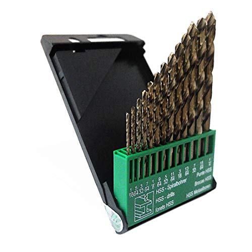 Drill Hulk 13-Piece M35 Cobalt Drill Bit Set for Hard Metal, Stainless Steel, 1/16-Inch to 1/4-Inch, Jobber Length, 3-Flat Shank - Image 3