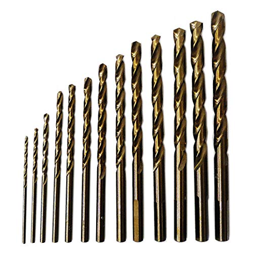 Drill Hulk 13-Piece M35 Cobalt Drill Bit Set for Hard Metal, Stainless Steel, 1/16-Inch to 1/4-Inch, Jobber Length, 3-Flat Shank - Image 4