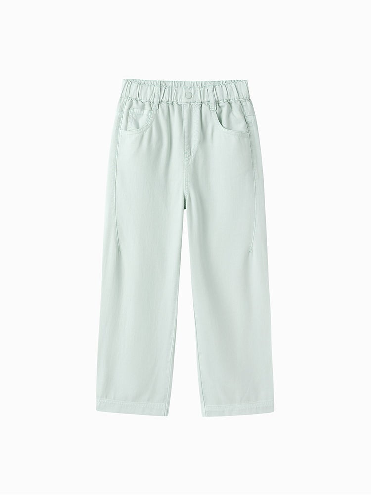 Balabala Girls' Solid Colored Denim Pants - Image 1
