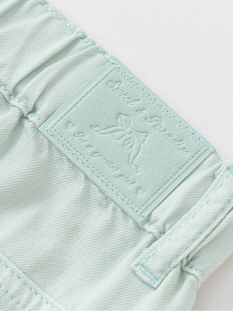 Balabala Girls' Solid Colored Denim Pants - Image 4