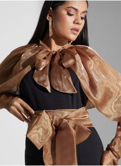 Amri Cap Sleeve Tie Detail Dress  - Image 3