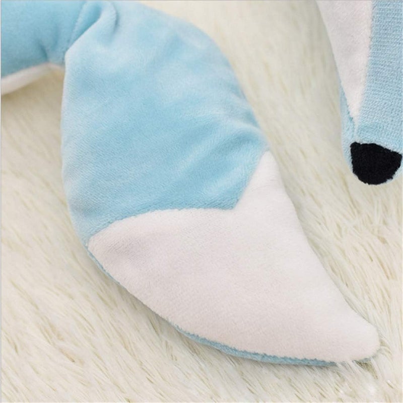 jidachuang Travel Pillows Planes Fox Animal U-Shaped Neck Pillow Plush Fur Warm Cartoon Comfortable Luggage Pillow for Airplanes Car Train (A-Blue) - Image 5