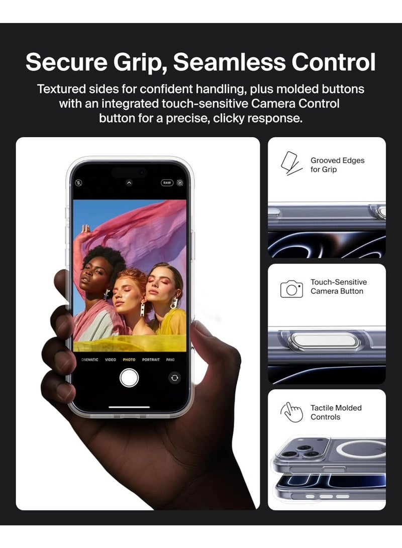 غطاء مغناطيسي شفاف لجهاز iPhone 17 Pro Max، متوافق مع iPhone 17 Pro Max مع MagSafe، غطاء هاتف ضد الصدمات خلفي شفاف. - Image 2