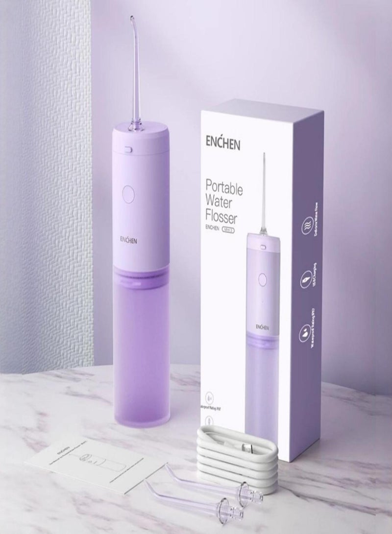 إنشن جهاز تنظيف الأسنان بالماء اللاسلكي من ENCHEN مزود بثلاثة أوضاع/ثلاثة رؤوس نفث، جهاز ري فموي مقاوم للماء - Image 3