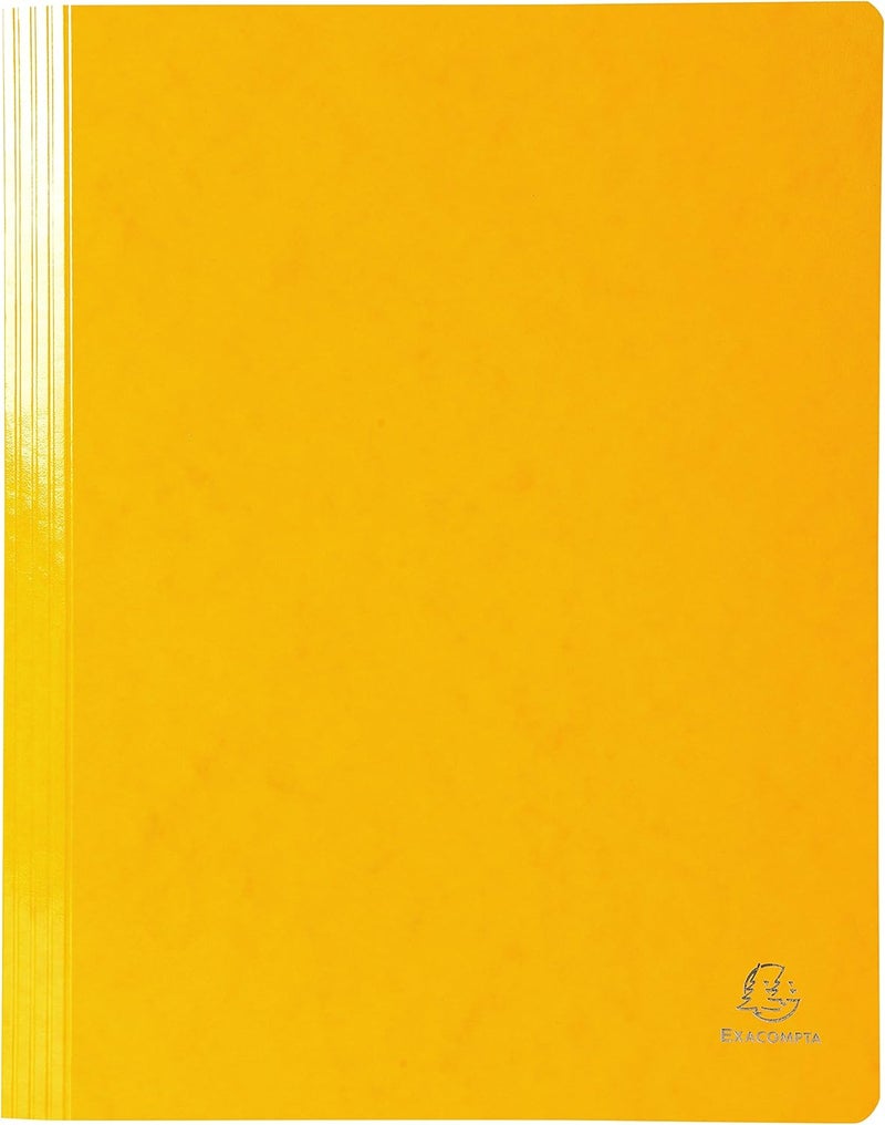 Exacompta - Ref 380804B - Iderama Collection - Flat Bar Files - 240 x 320mm in Size, Suitable for A4 Documents, 355gsm Glossy-Coated Pressboard - Yellow (Pack of 25) - Image 1