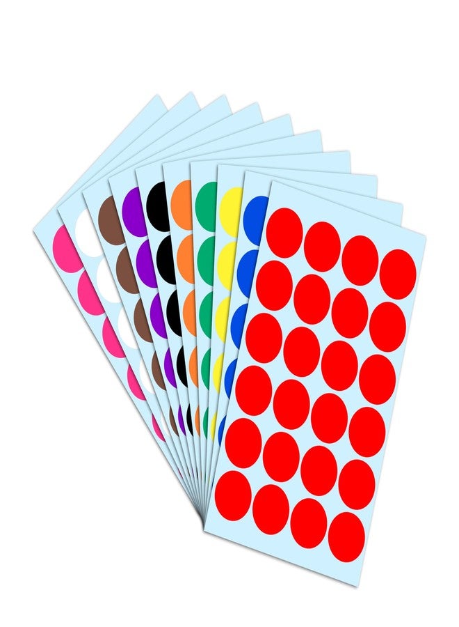 TownStix 1200 Pack, 1" Round Colored Dot Stickers Labels - 10 Assorted Colors - Image 1
