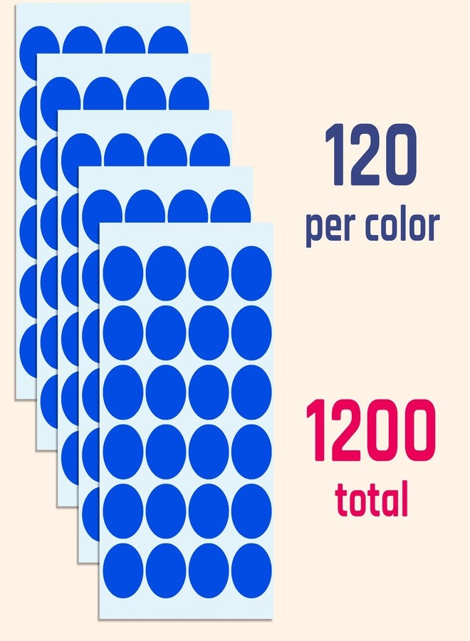 TownStix 1200 Pack, 1" Round Colored Dot Stickers Labels - 10 Assorted Colors - Image 4