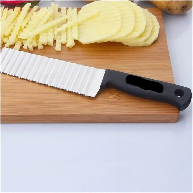 Stainless Steel Wave Knife Professional Potato，Compatible ForCutter Corrugated Ripple - Image 3
