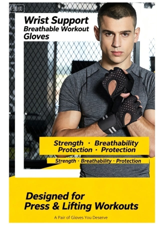 virenia Workout & Weight Lifting Gloves for Men & Women – Size M – Non-Slip Grip, Adjustable Wrist Support – Breathable & Lightweight Training Gloves for Home Gym & Fitness - Image 4