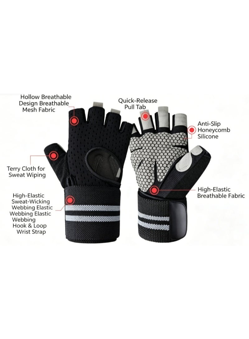 virenia Workout & Weight Lifting Gloves for Men & Women – Size M – Non-Slip Grip, Adjustable Wrist Support – Breathable & Lightweight Training Gloves for Home Gym & Fitness - Image 2