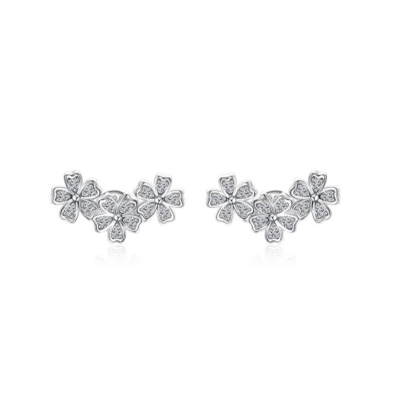 IMOLOVE Moissanite Stud Earrings for Women, Fashion 0.3 Carat Everyday Sterling Silver Stud Earrings Trendy Elegant Hypoallergenic Earrings for Women with 18k White Gold Plated - Image 1
