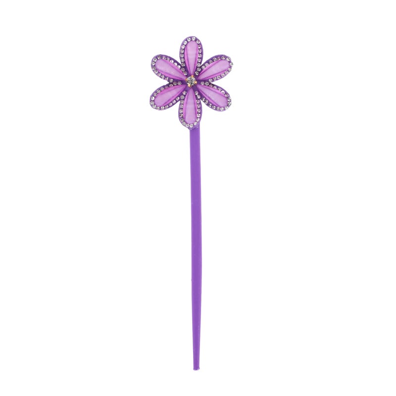 Motique Accessories One Hair Stick Chopstick with Gem Flower for Women  Purple