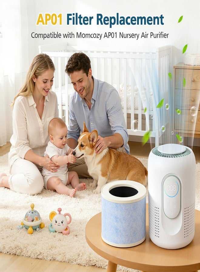 WILERDA AP01 Filter Replacement Compatible with Momcozy AP01 Nursery Air Purifier, 4-in-1 Safe HEPA & Activated Carbon Air Filters, 2 Pack - Image 2