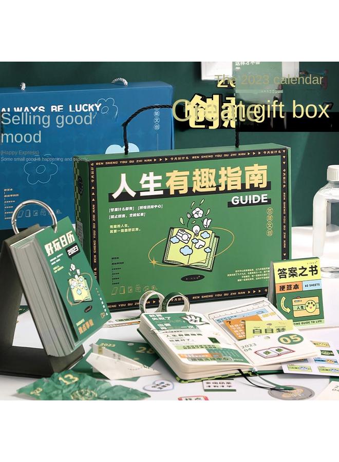 Bluejw 2023 Calendar Hand Account Suit Tape Gift Life Interesting Guide Creative Gift Box Ins Wind Desk Calendar Weidong - Image 2