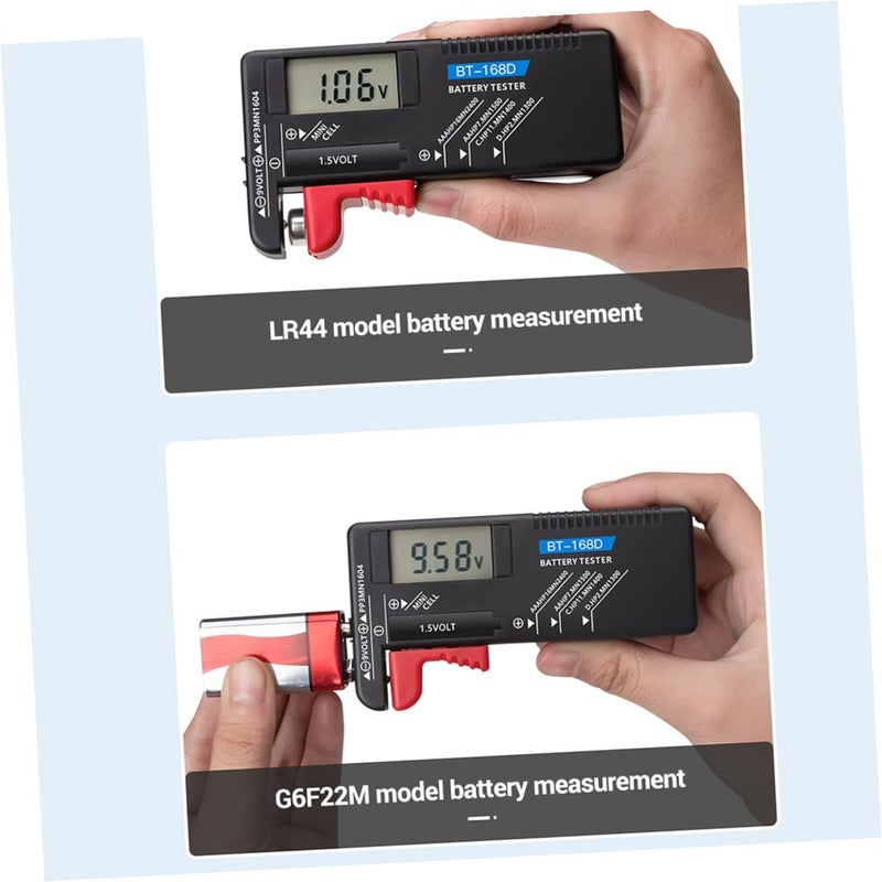 Digital Battery Tester for AA AAA 1 5V and 9V Batteries LCD Display Portable Household Electronics Black Red - Image 4