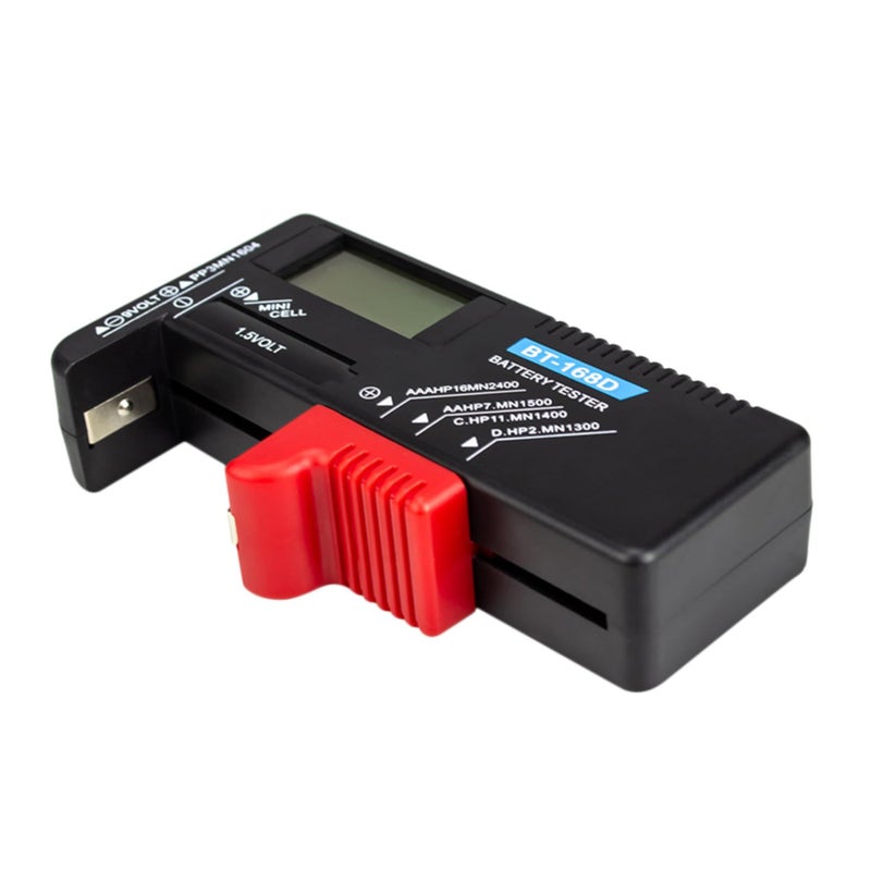 Digital Battery Tester for AA AAA 1 5V and 9V Batteries LCD Display Portable Household Electronics Black Red - Image 2