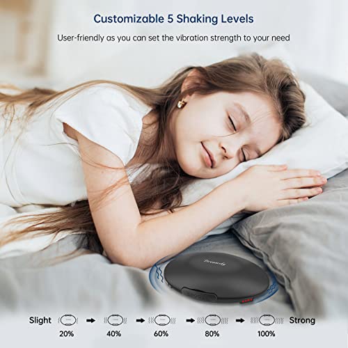 DreamSky Vibrating Alarm Clock for Heavy Sleepers - Auto Set Bed Shaker Alarm Clock Under Pillow for Hearing Impaired, Bedroom, Travel, Rechargeable Battery Operated, Cordless, Auto DST, LCD Backlight - Image 4