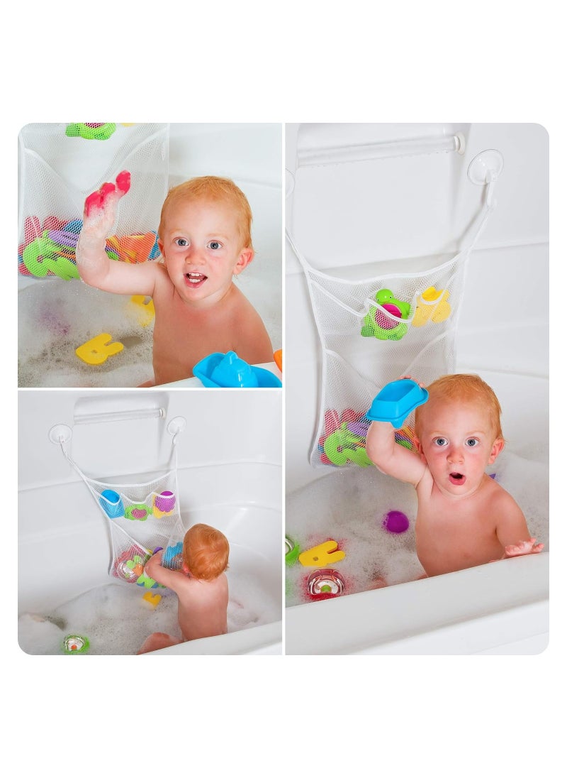 Goolsky - Bath Toy Storage - Large 14 x 20 inch Bathtub Toy Holder + 2 Locking Hooks, Quick Dry & Easy for Kids to Put Bath Toys Away - Image 1