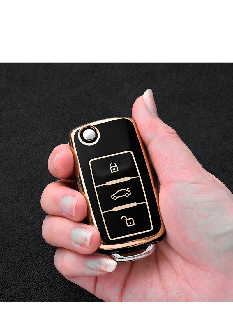SYOSI Key Fob Cover for VW Key Fob Cover, Premium Soft TPU 360 Degree Full Protection for VW Volkswagen Jetta Beetle Tiguan Passat Golf MK6 Polo 3 Buttons - Image 4