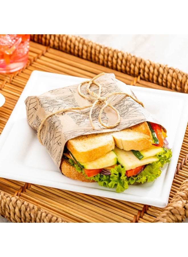Restaurantware 12 x 12 Inch Pastry Sheets, 500 Durable Sandwich Wrapping Papers - Greaseproof, Microwavable, Kraft Paper Food Basket Liners, For Restaurants, Bakeries, Or Coffee Shops  - Image 3
