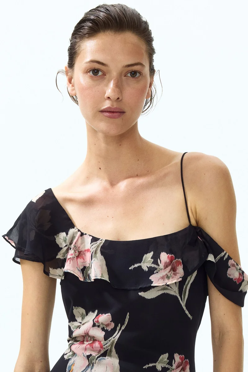 H&M  Asymmetric cold shoulder dress for Women | Best Price UAE