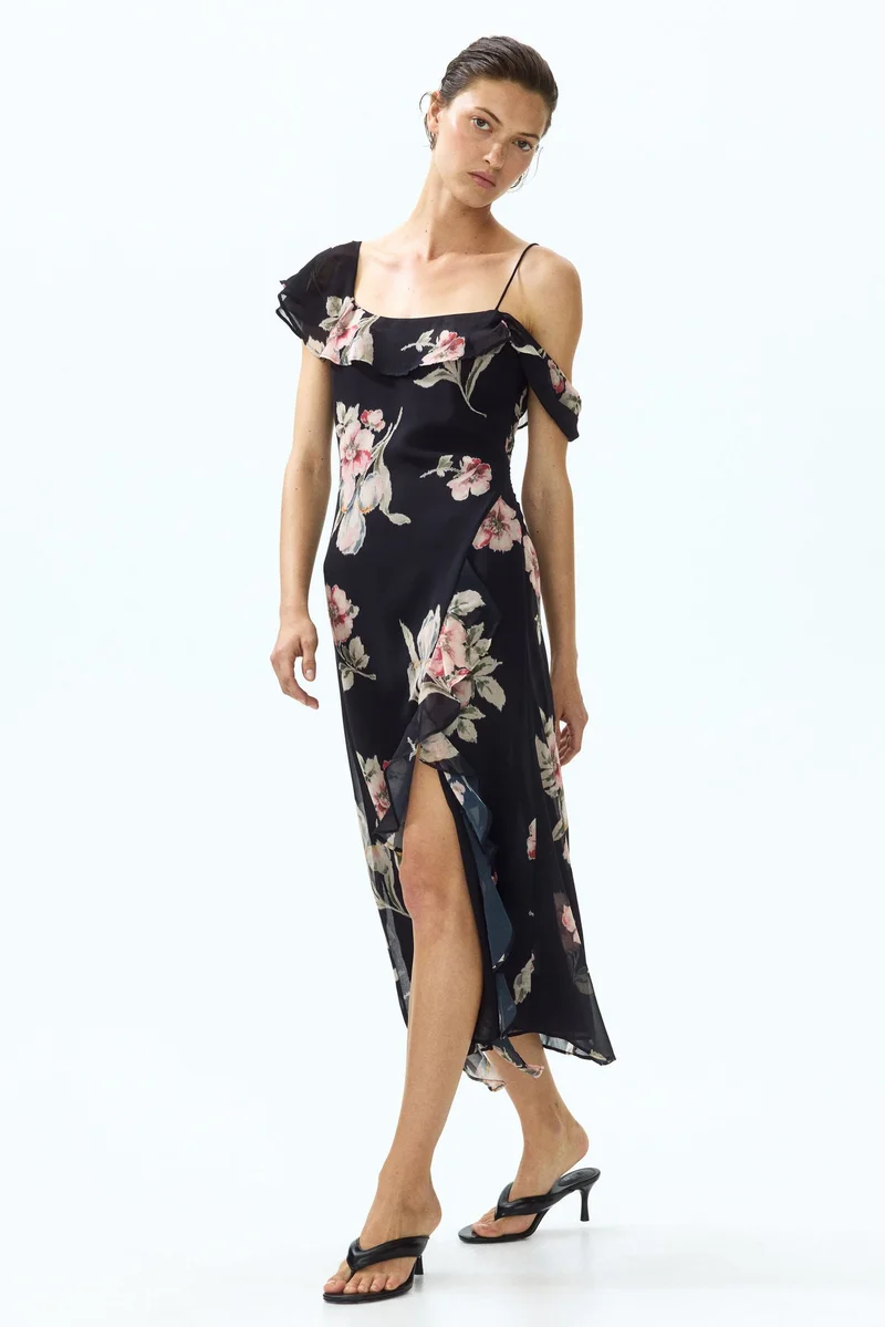 H&M  Asymmetric cold shoulder dress for Women | Best Price UAE
