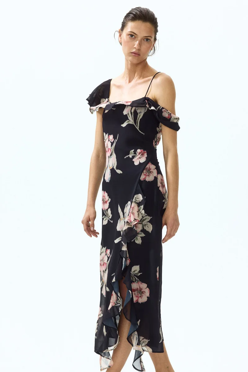 H&M  Asymmetric cold shoulder dress for Women | Best Price UAE