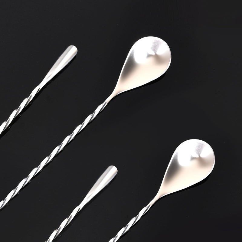 Muaoush 2 Pack Bar Spoon, Cocktail Stirrers, Long Spoons for Stirring, 12 Inch Professional Spiral Stir Spoon for Bartenders, Home Bar Mixing Cocktail Making (304 Grade) - Image 2