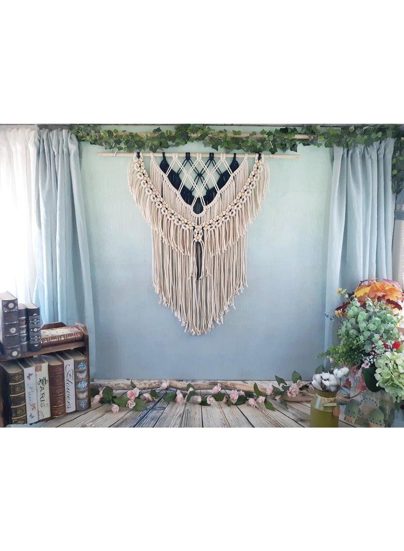 Antikiano An elegant handmade macrame piece, carefully crafted from natural cotton threads. It combines simplicity and beauty in a modern bohemian design. Featuring balanced knots and fine details, it adds a unique artistic touch to any space. Perfect for decorating walls in bedrooms, living rooms, or hallways, and also makes a special gift for lovers of handmade decor and boho style. - Image 4