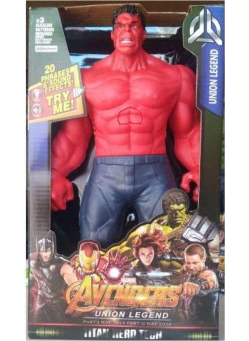 2Kids - Large Size 30 cm Marvel Titan Hero Red Hulk Figure with Light and Sound - Image 1