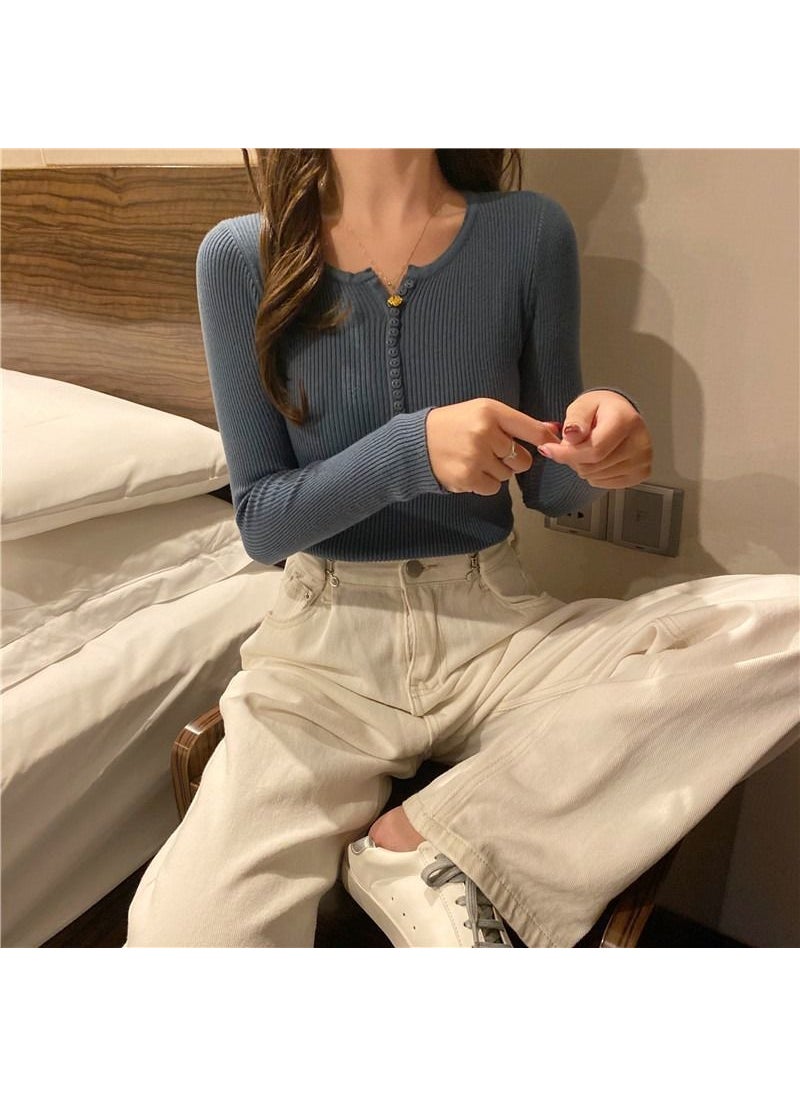 Generic Autumn 2024 New Inner Knitted Top Outer Wear Slimming Base Layer Preppy Style Popular Womens Pullover Sweater V-Neck Brown  - Image 3