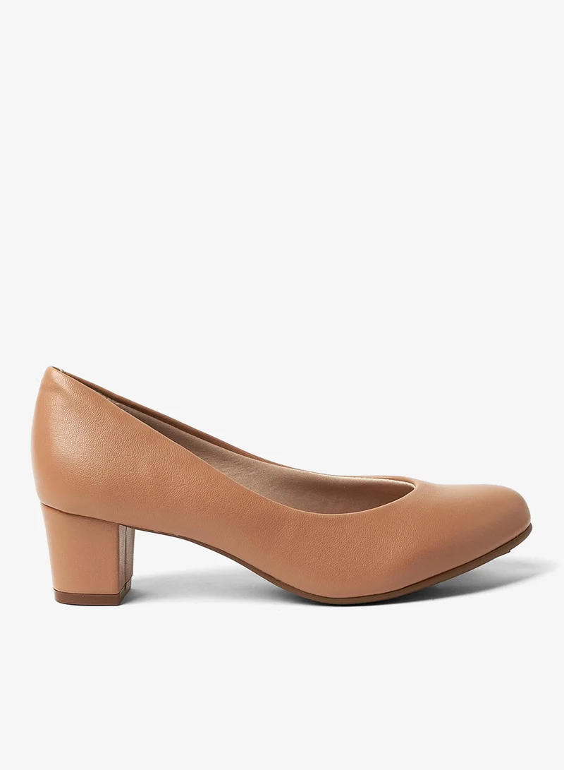 Beira Rio Beige Mid Heels Shoes for Women – Classic Mid Heel Pumps for Girls & Ladies Office Wear for Women | Best Price UAE