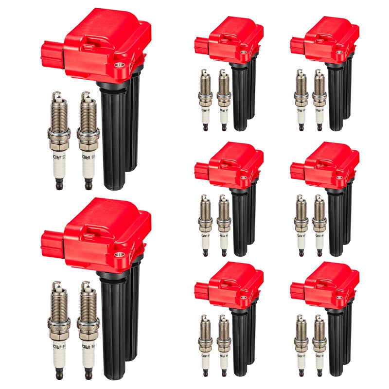SYKRSS Set of 8 Ignition Coil Pack UF504 and Iridium Spark Plugs LZFR5CI-11 16 Pack Compatible with Dodge Challenger Charger Durango Grand Cherokee Ram 1500 2500 3500 Aspen 300 5.7L V8 - Image 1