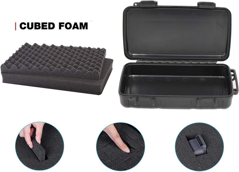 MOOCY 8" Small Hard Case with Pluck Foam Insert, 8.6 x 4.9 x 1.9 Inch - Watertight Airtight Plastic Box for Tools/Glass Testing Equipment/EDC Gears, Portable for Fishing/Kayaking/Cycling - Image 2