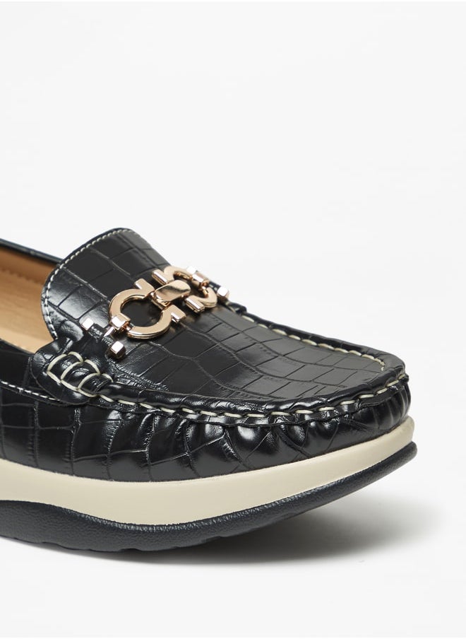 Le Confort Women Textured Slip-On Loafers With Metal Accent Detail  - Image 5
