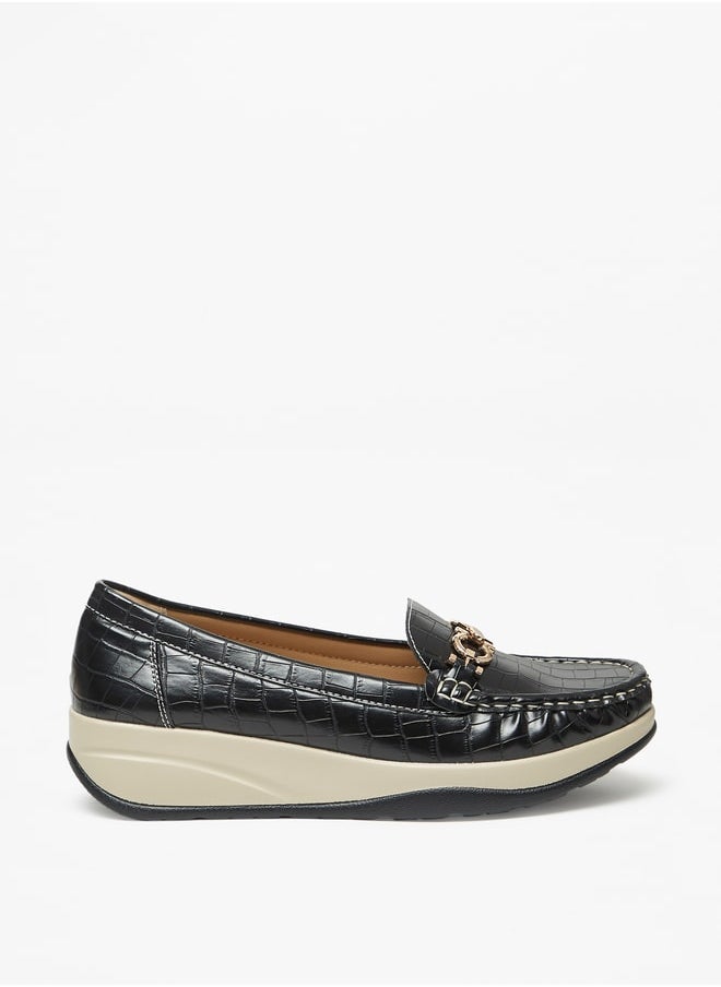 Le Confort Women Textured Slip-On Loafers With Metal Accent Detail  - Image 3