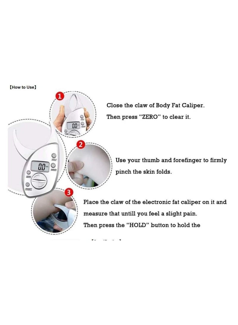 Bluejw Electronic Digital Display Fat Caliper, Body Clip, Skin Fold Thickness Measuring Instrument, Sebum Rate, Clamp, Athletic Women/Men Tools Monitoring Home Use - Image 5