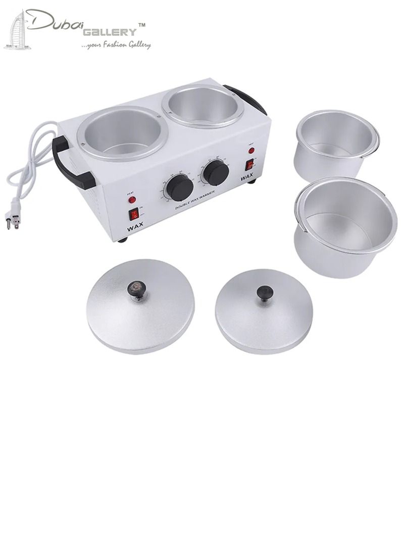 DubaiGallery سخان شمع مزدوج احترافي كهربائي جهاز تسخين الشمع مزدوج ذوبان البارافين معدات الوجه للعناية بالبشرة SPA مجموعة درجة حرارة قابلة للتعديل - Image 1